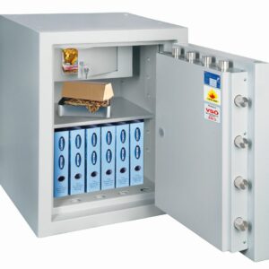 Rottner feuersicherer Wertschutzschrank EN5 Resort 130 IT Fire Premium Doppelbartschloss lichtgrau