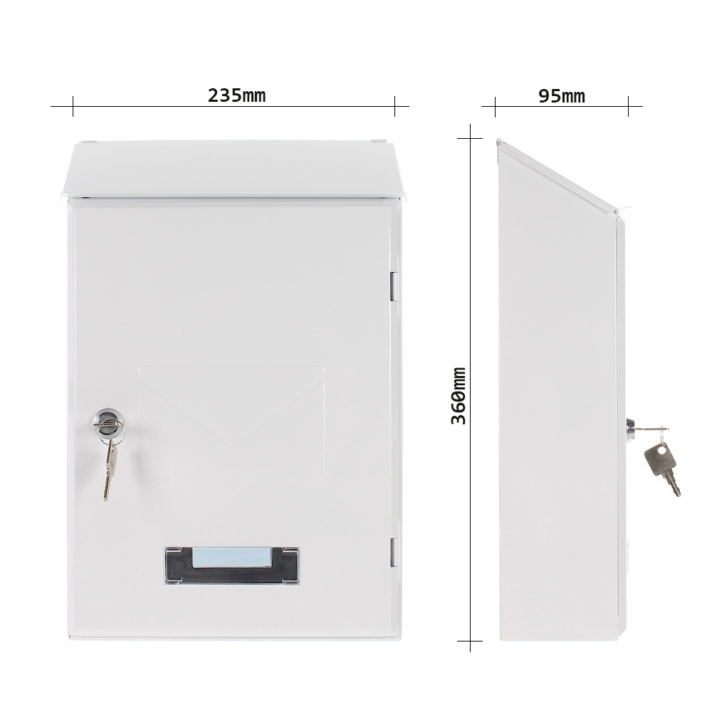 rottner-briefkasten-57128-pisa-weiss-t02936_abmessungen Rottner Briefkasten Pisa weiß