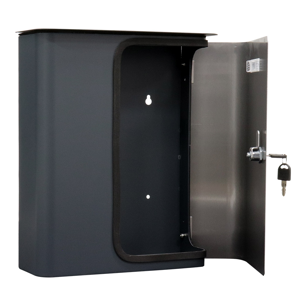 rottner-briefkasten-splashy-korpus-anthrazit-tuer-edelstahl-s00313_offen Rottner Briefkasten Splashy anthrazit Edelstahl