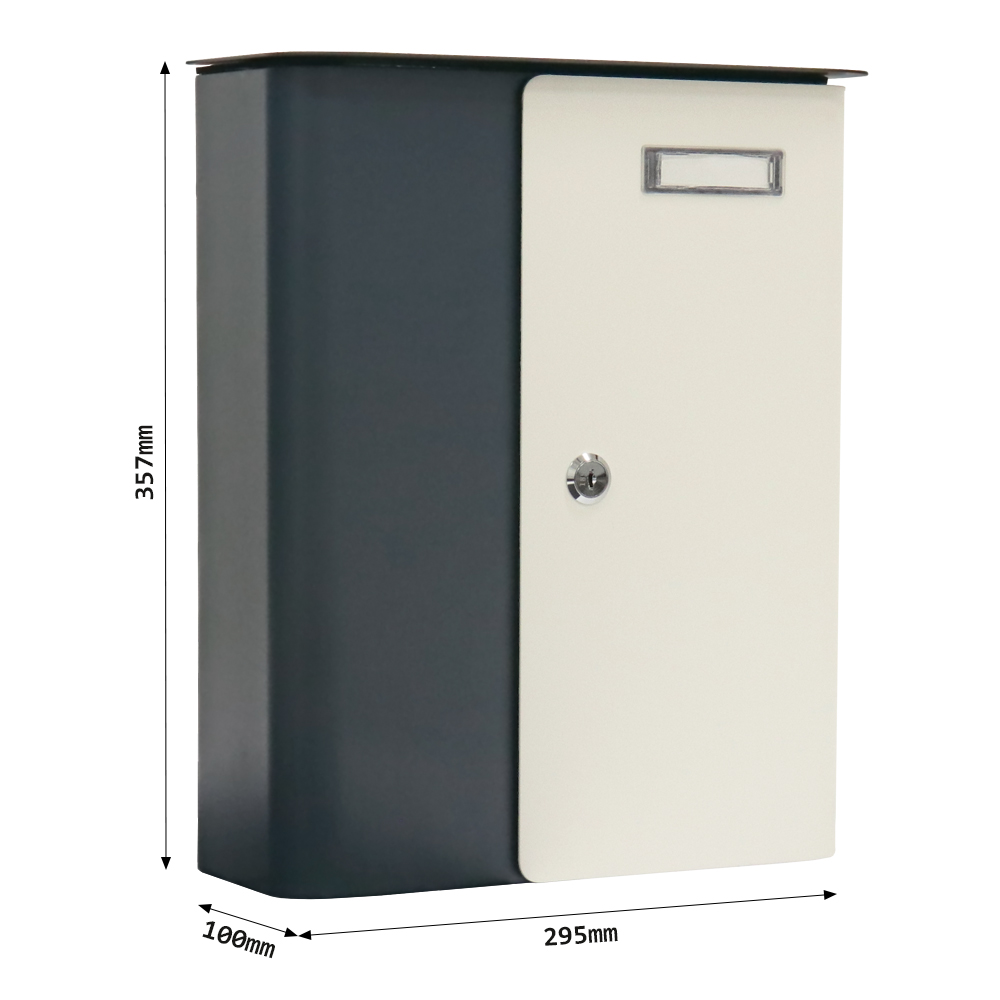 rottner-briefkasten-splashy-korpus-anthrazit-tuer-weiss-s00312_abmessungen Rottner Briefkasten Splashy  anthrazit  weiß