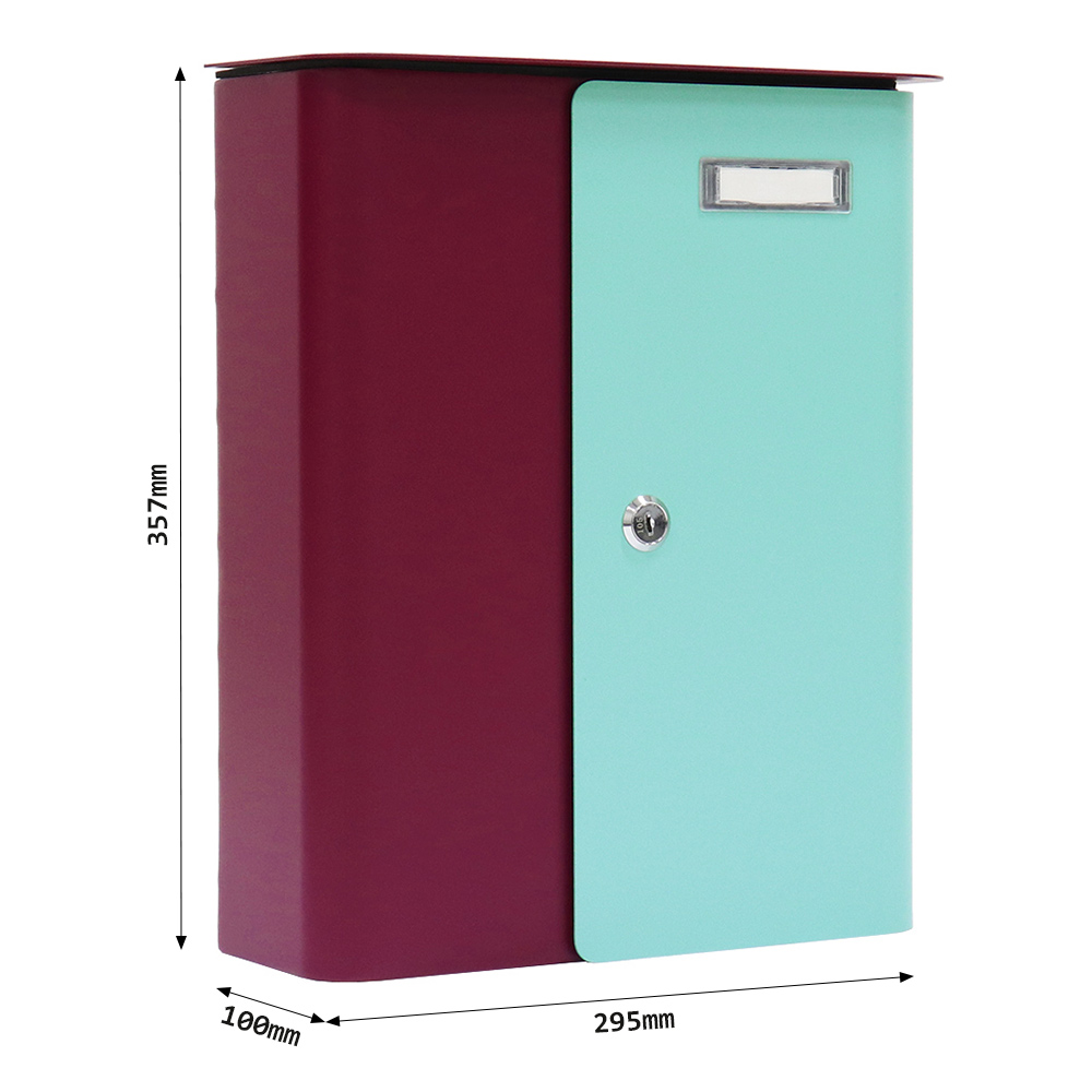 rottner-briefkasten-splashy-korpus-berry-tuer-tuerkis-s00327_abmessungen Rottner Briefkasten Splashy berry türkis