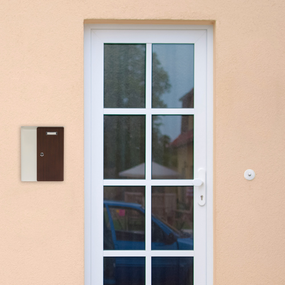 rottner-briefkasten-splashy-korpus-weiss-tuer-holzoptik-s00322anwenderbild Rottner Briefkasten Splashy weiß Holzoptik