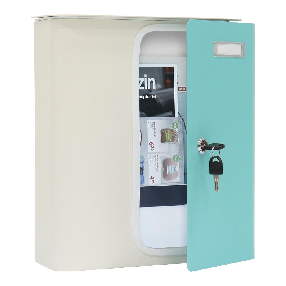 rottner-briefkasten-splashy-korpus-weiss-tuer-tuerkis-s00321_inhalt Rottner Briefkasten Splashy weiß türkis