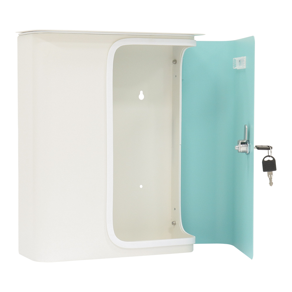 rottner-briefkasten-splashy-korpus-weiss-tuer-tuerkis-s00321_offen_1 Rottner Briefkasten Splashy weiß türkis