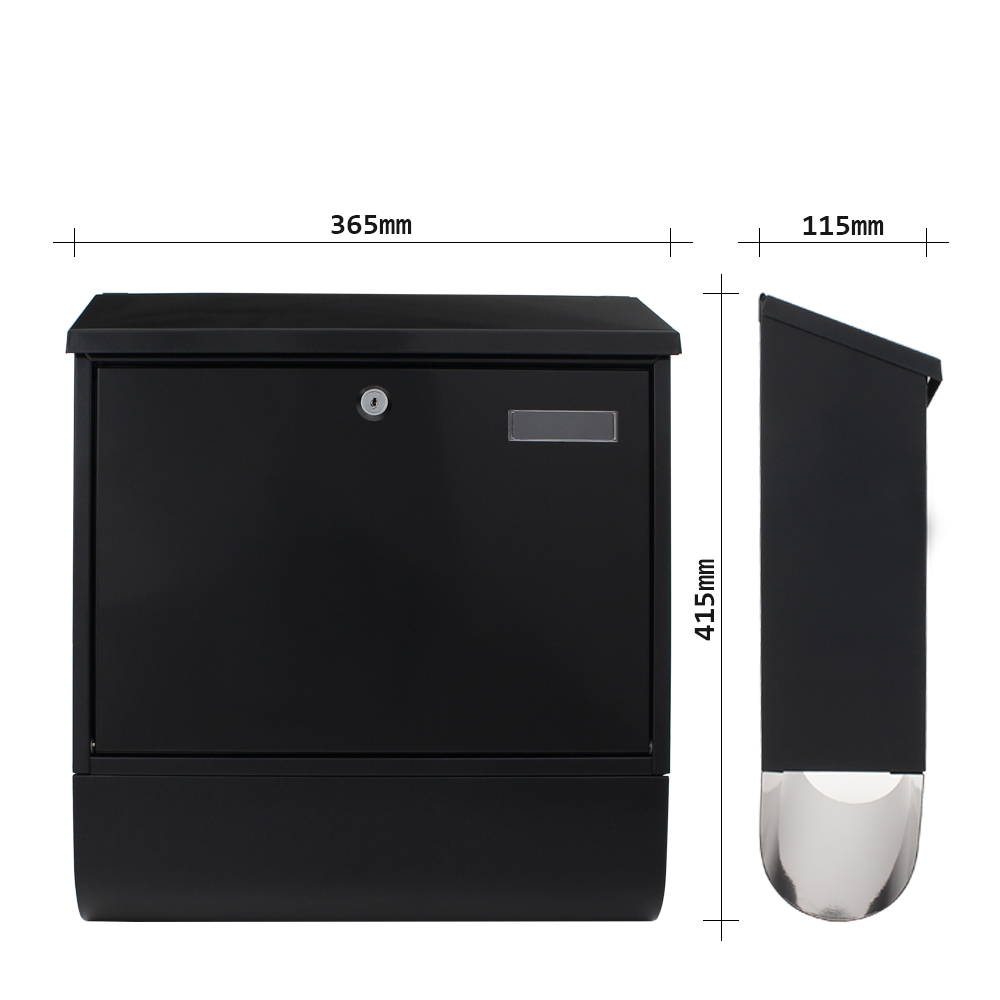 rottner-briefkasten-villa-spezial-118908-anthrazit-t03958_abmessungen Rottner Briefkasten Villa Spezial Set schwarzgrau