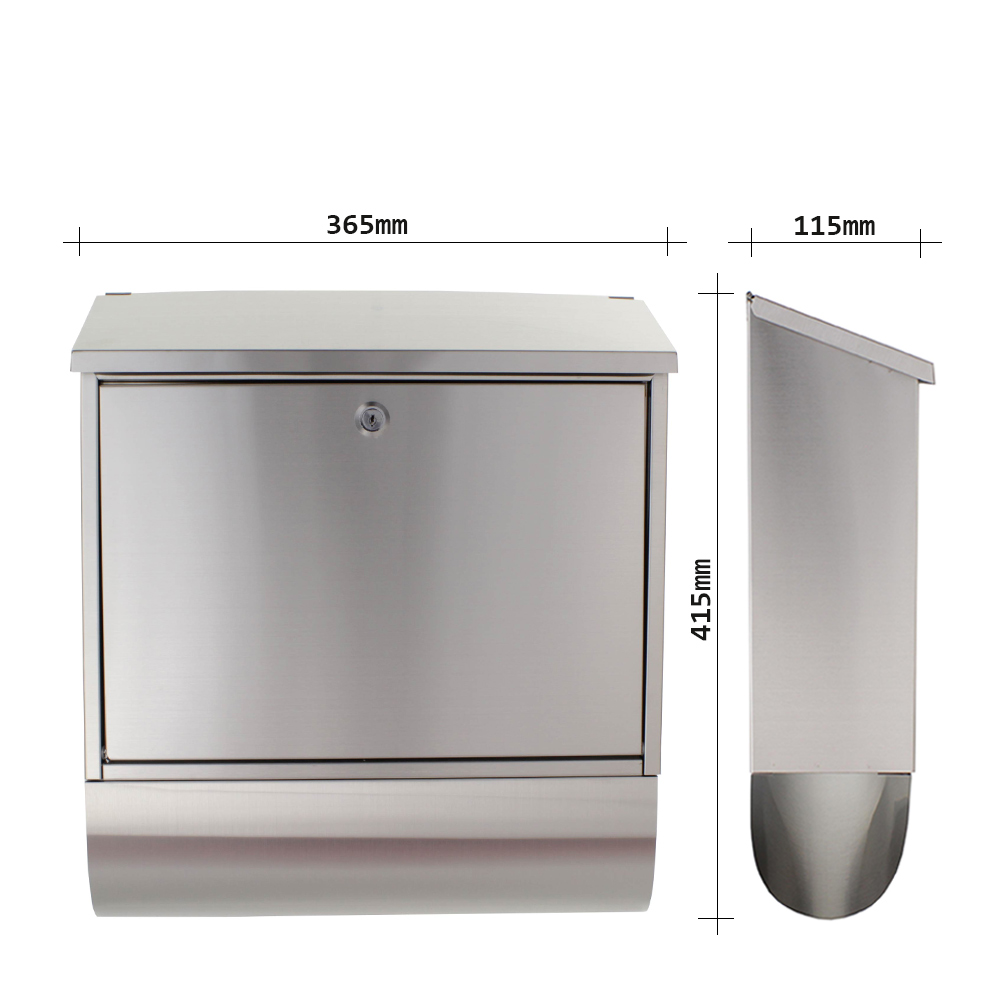 rottner-briefkasten-villa-spezial-edelstahl-118907-t03898_abmessungen Rottner Edelstahl Briefkasten Villa Spezial Set