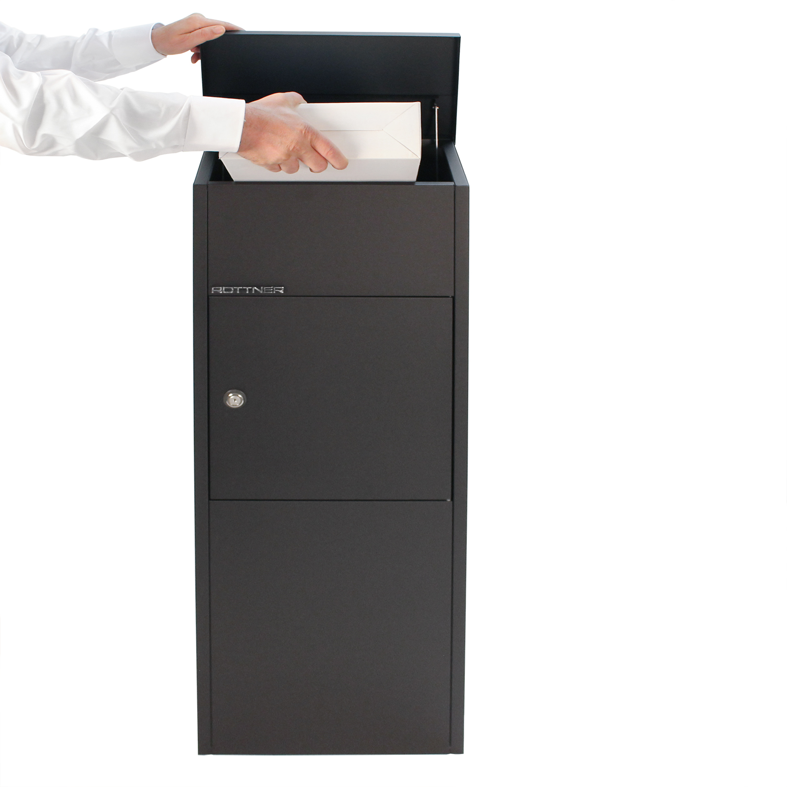 rottner-parcel-keeper-1000-black-t05781_anwenderbild3 Rottner Stand Paketbriefkasten Parcel Keeper 1000 schwarz