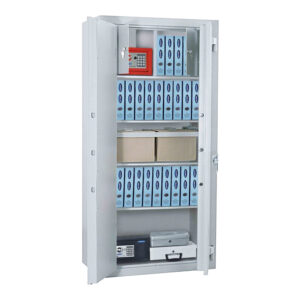 Rottner Stahlbüroschrank Kanzlei SB 125 Elektronikschloss Premium weißaluminium