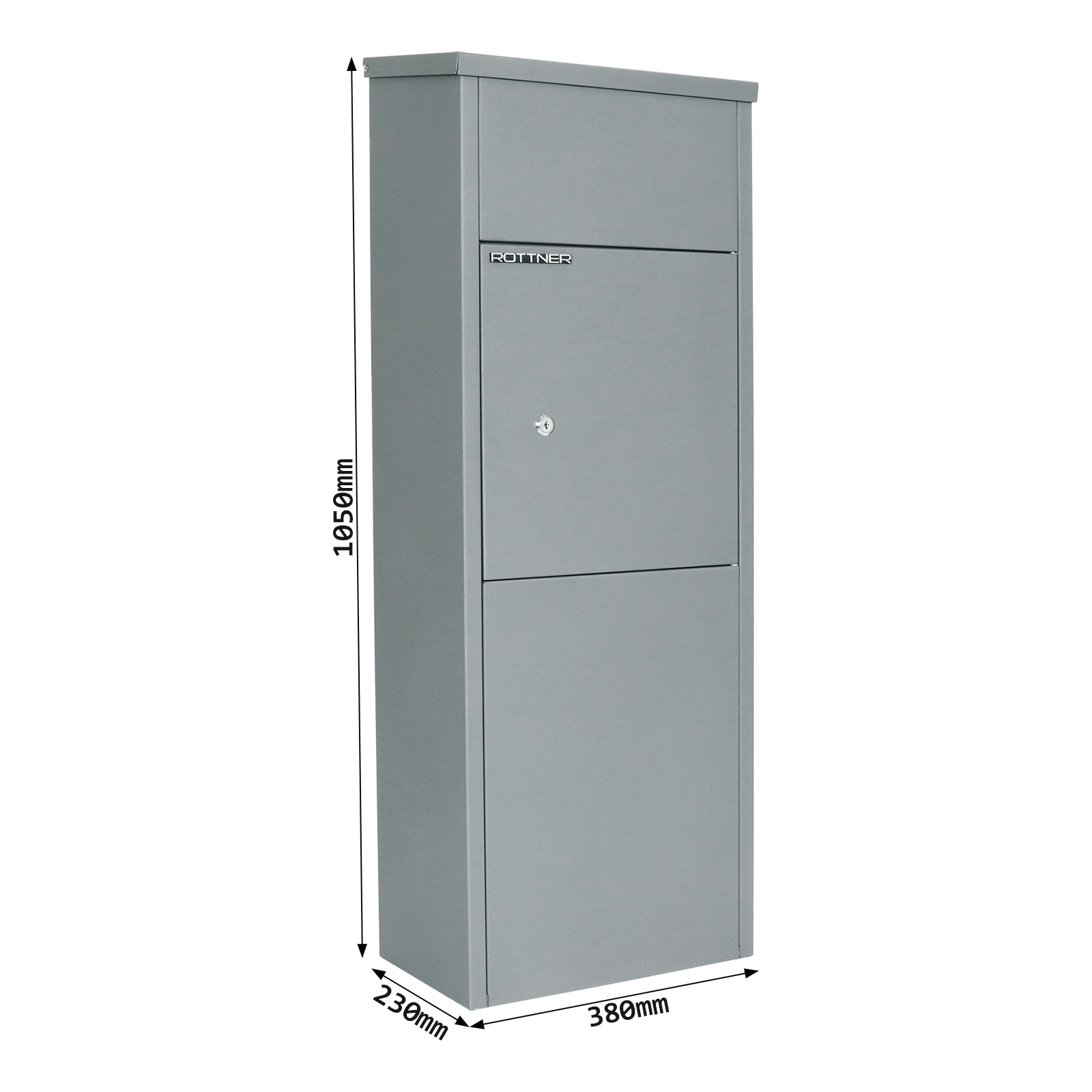 rottner-stand-paketbriefkasten-parcel-keeper-1000-silber-t06399_abmessungen Rottner Stand Paketbriefkasten Parcel Keeper 1000 silber