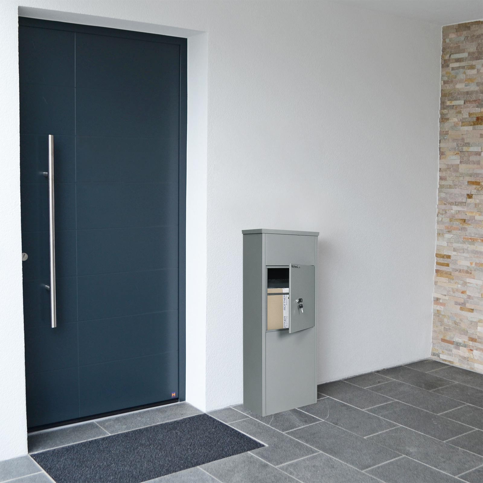 rottner-stand-paketbriefkasten-parcel-keeper-1000-silber-t06399_anwenderbild2 Rottner Stand Paketbriefkasten Parcel Keeper 1000 silber