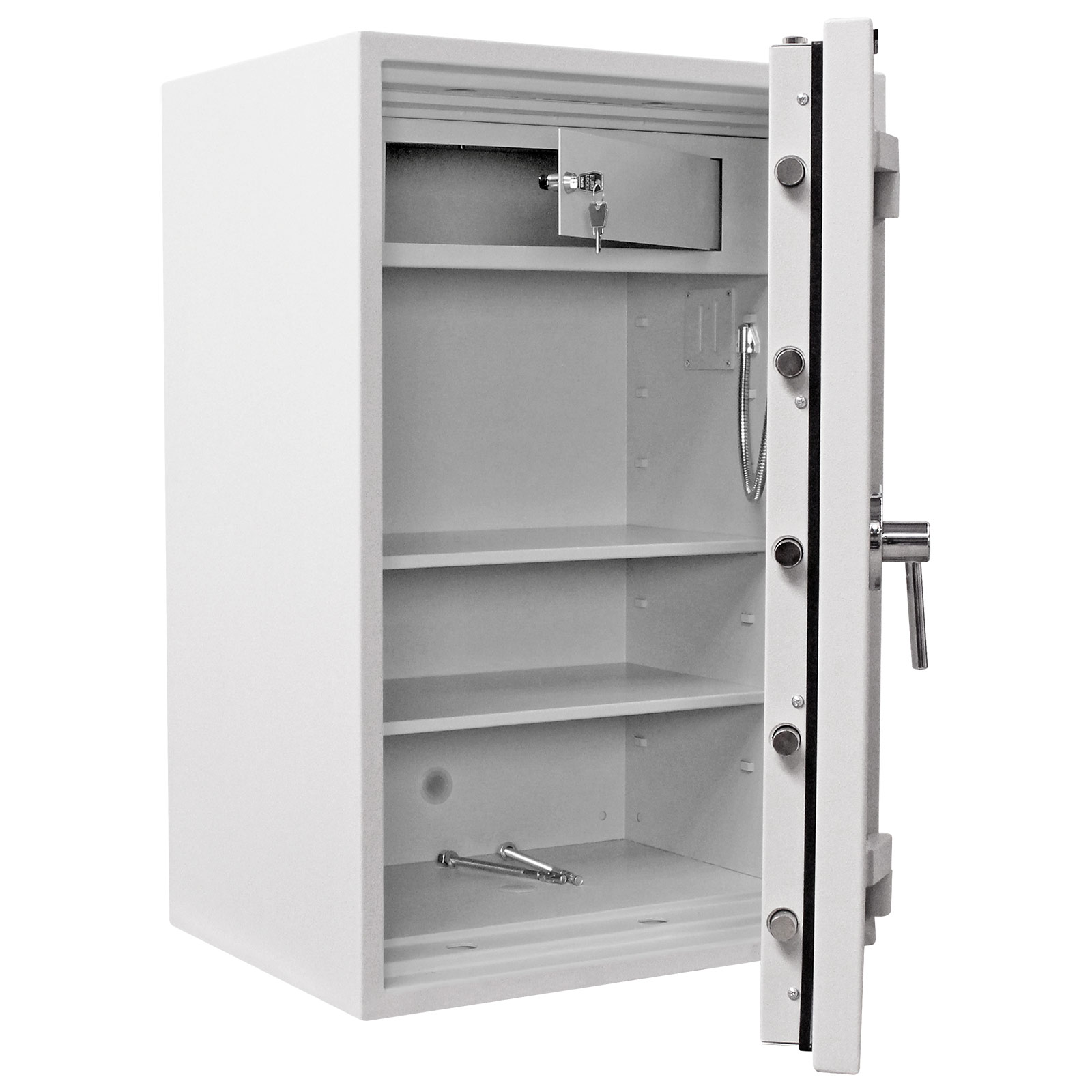 rottner-wertschutzschrank-en2-diamant-fire-premium-po100-el-t05919_offen Rottner Wertschutzschrank EN2 Diamant Fire PO100 Elektronikschloss lichtgrau