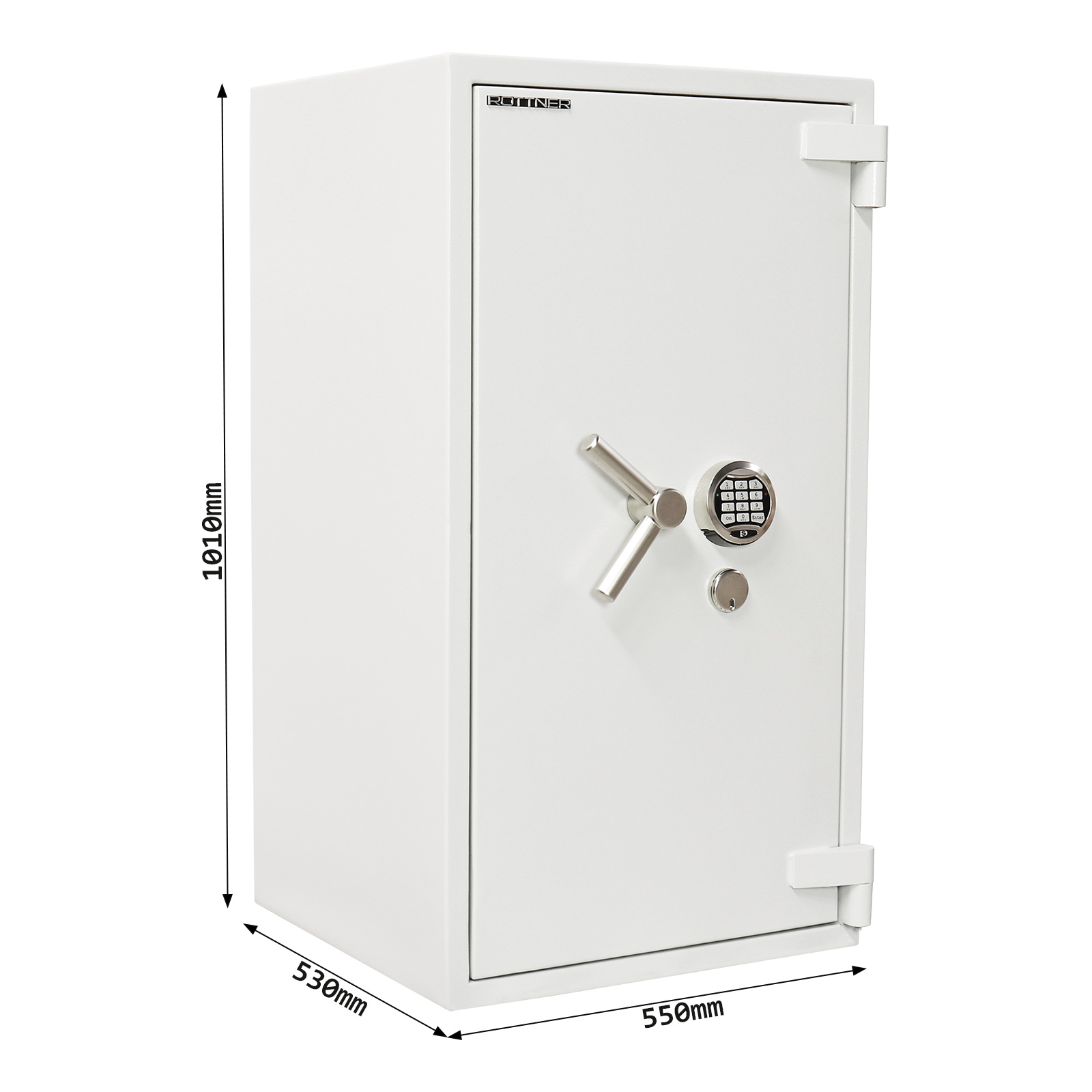 rottner-wertschutzschrank-projekt-fire-premium-100-it-el-en4-t05950_abmessungen Rottner Wertschutzschrank EN4 Projekt 100 Fire Premium Elektronikschloss lichtgrau