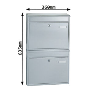 Rottner Briefkastenanlage 2 Briefkästen Edelstahl