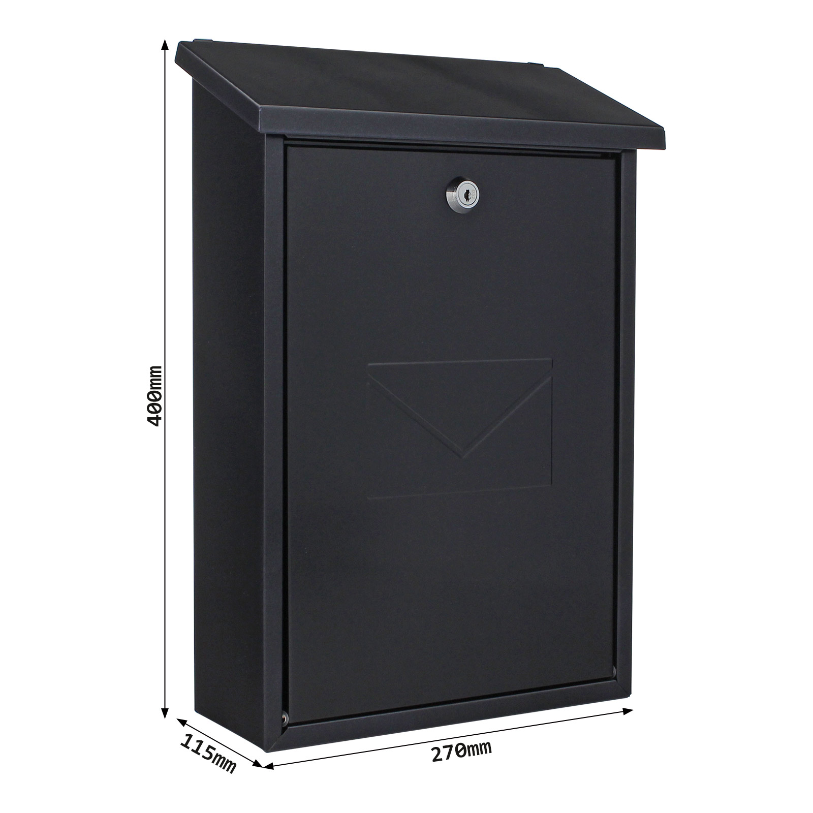 rottner-briefkasten-61108-parma-anthrazit-t03402_abmessungen1 Rottner Briefkasten Parma schwarzgrau