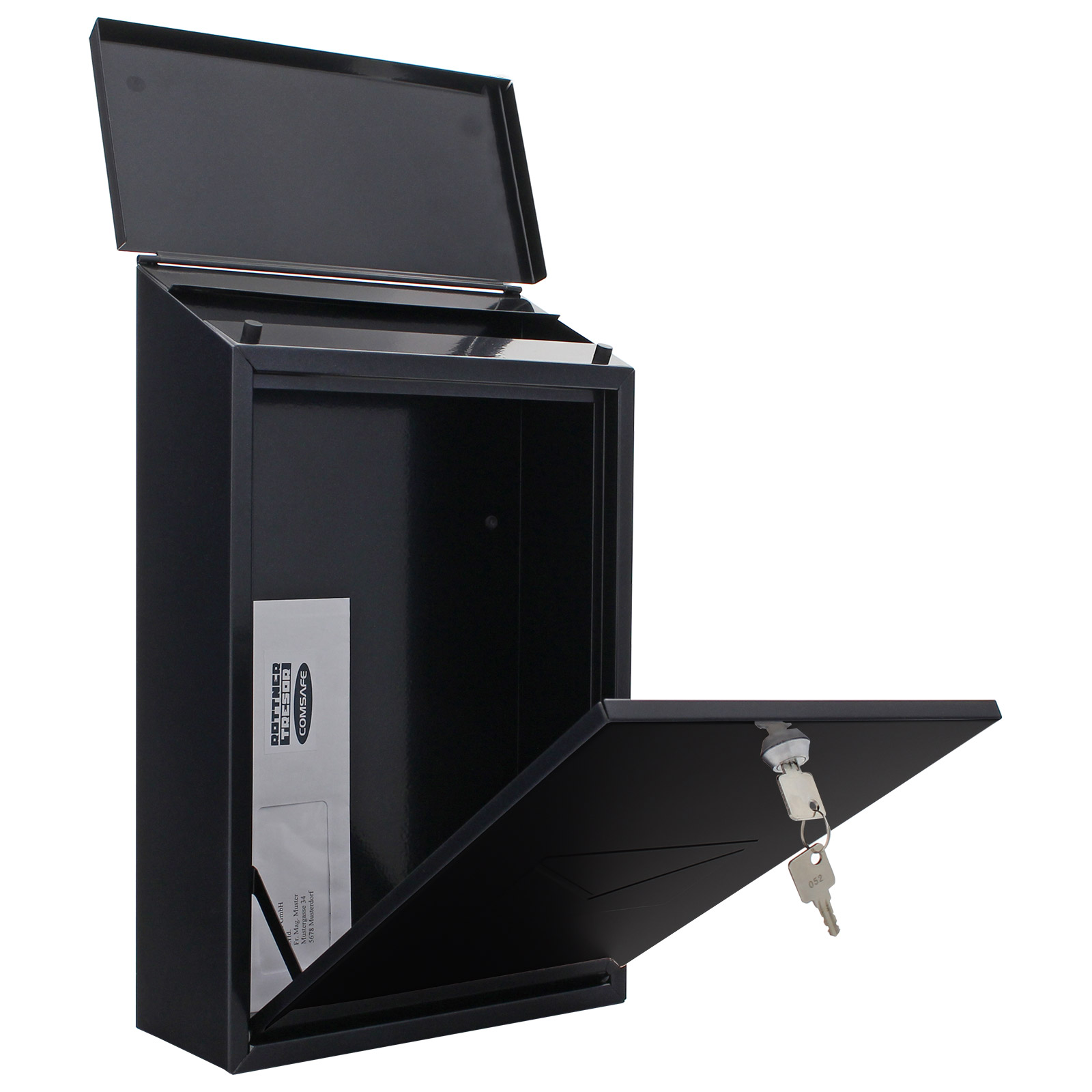 rottner-briefkasten-61108-parma-anthrazit-t03402_inhalt1 Rottner Briefkasten Parma schwarzgrau