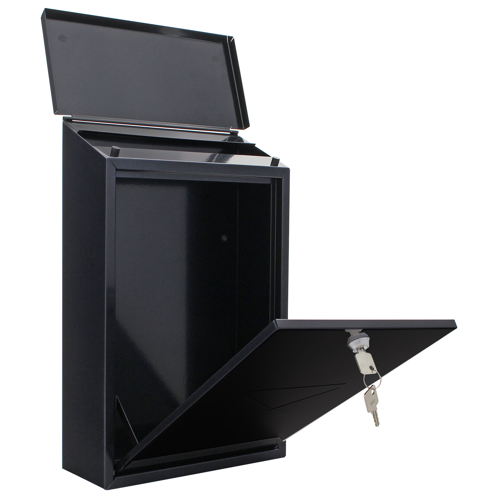 rottner-briefkasten-61108-parma-anthrazit-t03402_offen1 Rottner Briefkasten Parma schwarzgrau