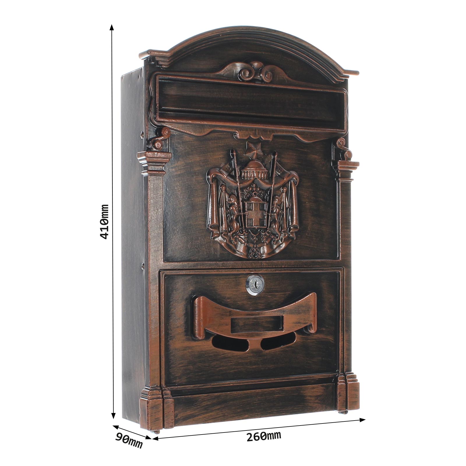 rottner-briefkasten-ashford-antique-t05667_abmessungen1 Rottner Briefkasten Ashford Antique