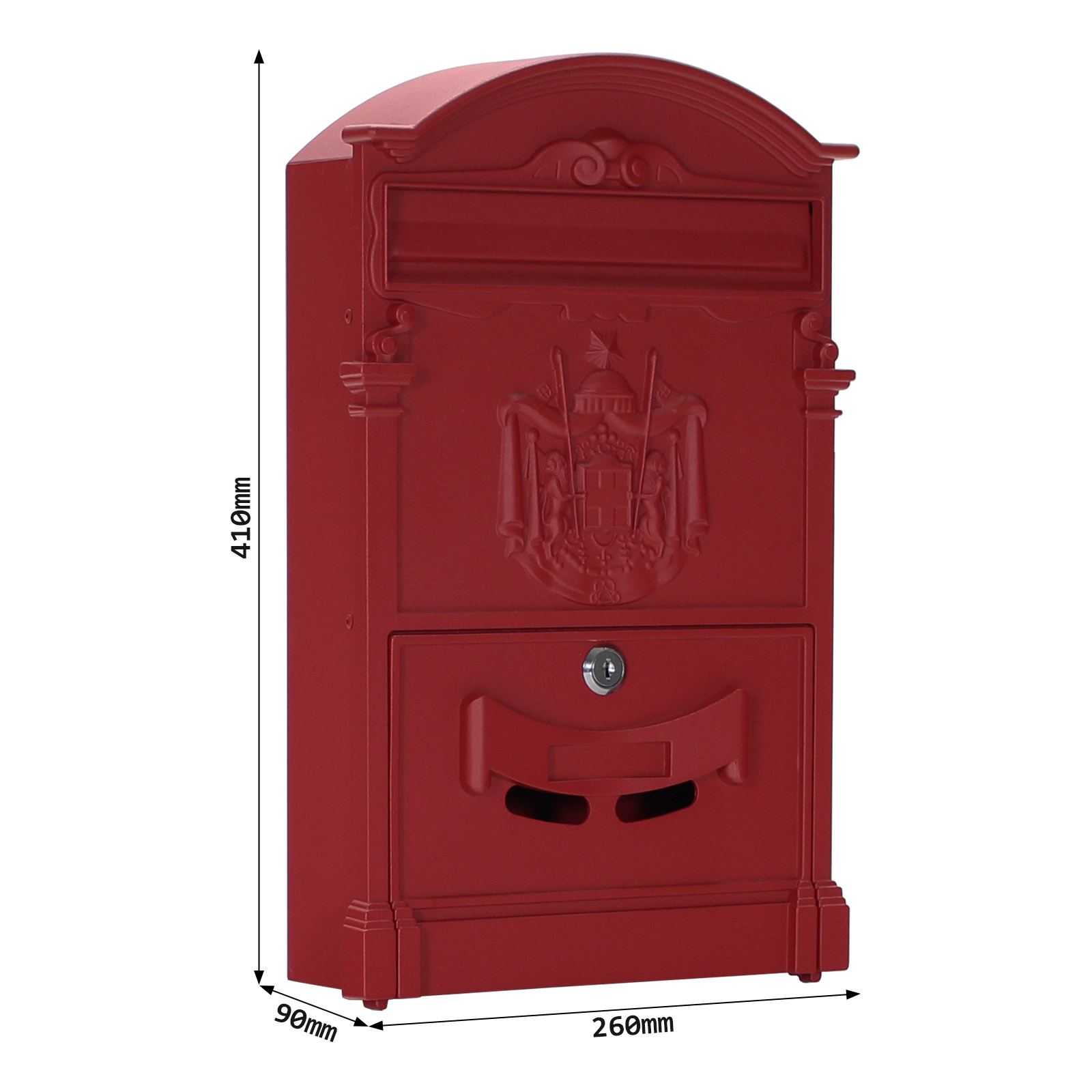 rottner-briefkasten-ashford-rot-t05376_abmessungen2 Rottner Briefkasten Ashford rot