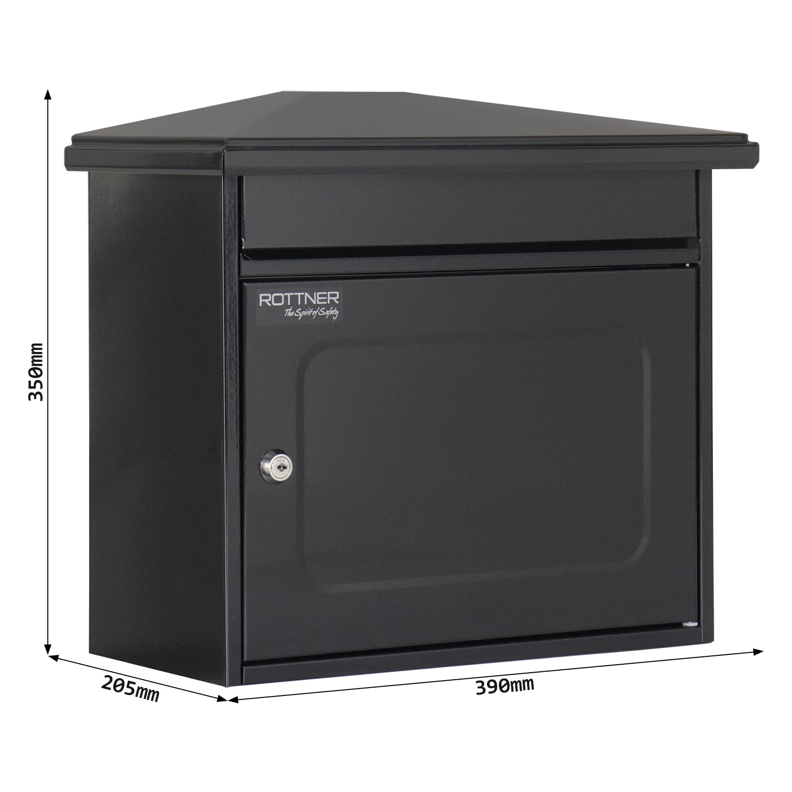 rottner-briefkasten-woerthersee-schwarzgrau-t00178_abmessungen Rottner Briefkasten Wörthersee schwarzgrau