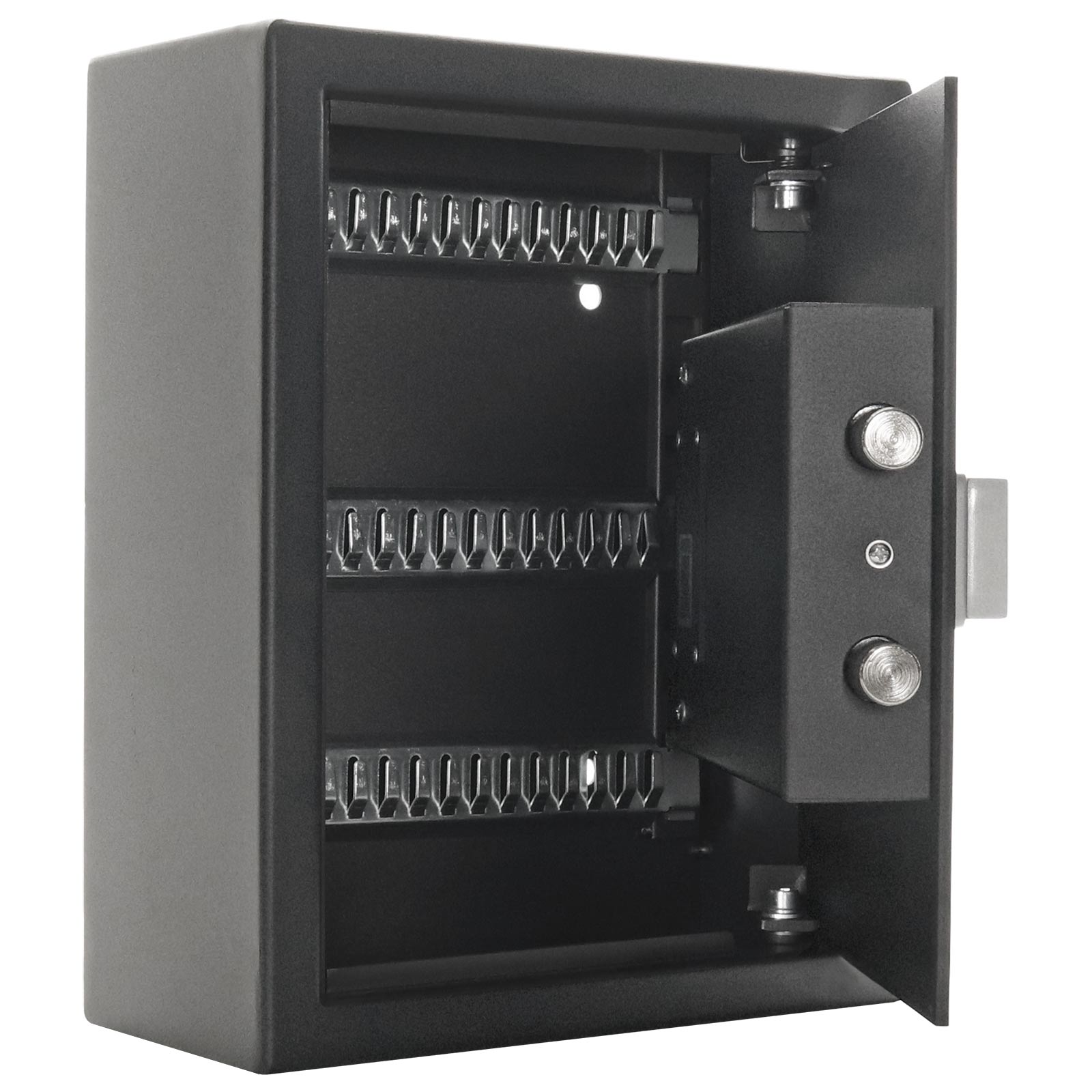 rottner-schluesselschrank-fifty-key-t06378_offen Rottner Schlüsseltresor Fifty Key mit Handy Öffnung schwarz