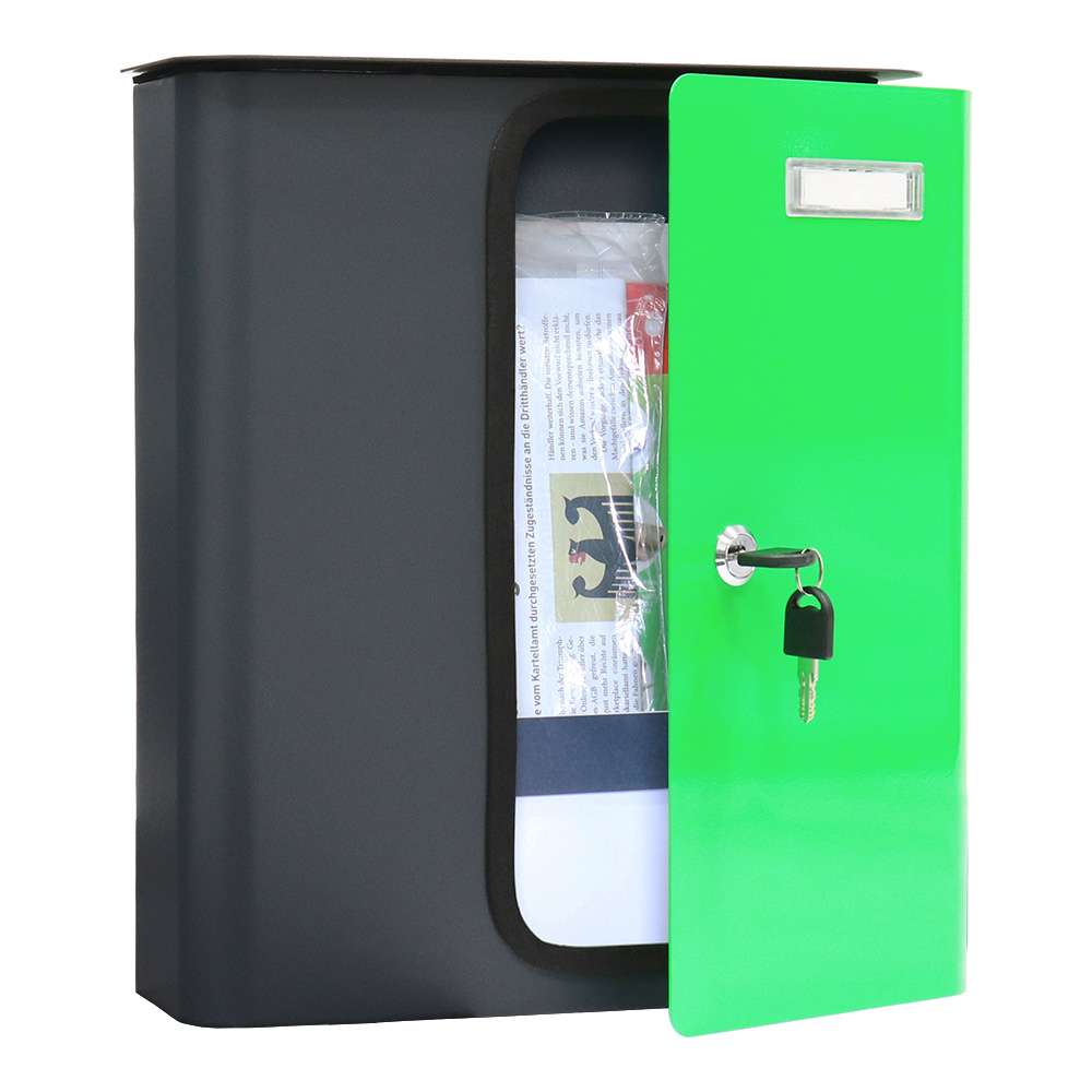 rottner-briefkasten-splashy-korpus-anthrazit-tuer-neon-gruen-s00317_inhalt.jpeg Rottner Briefkasten Splashy  Aanthrazit neongrün