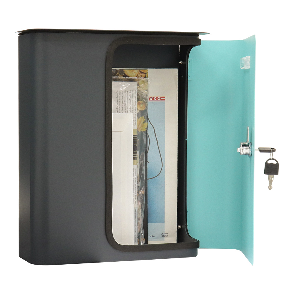 rottner-briefkasten-splashy-korpus-anthrazit-tuer-tuerkis-s00315_inhalt_1.jpeg Rottner Briefkasten Splashy anthrazit türkis