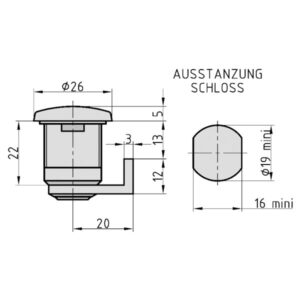 Basi Hebelschloss HS317 für Renz Briefkästen