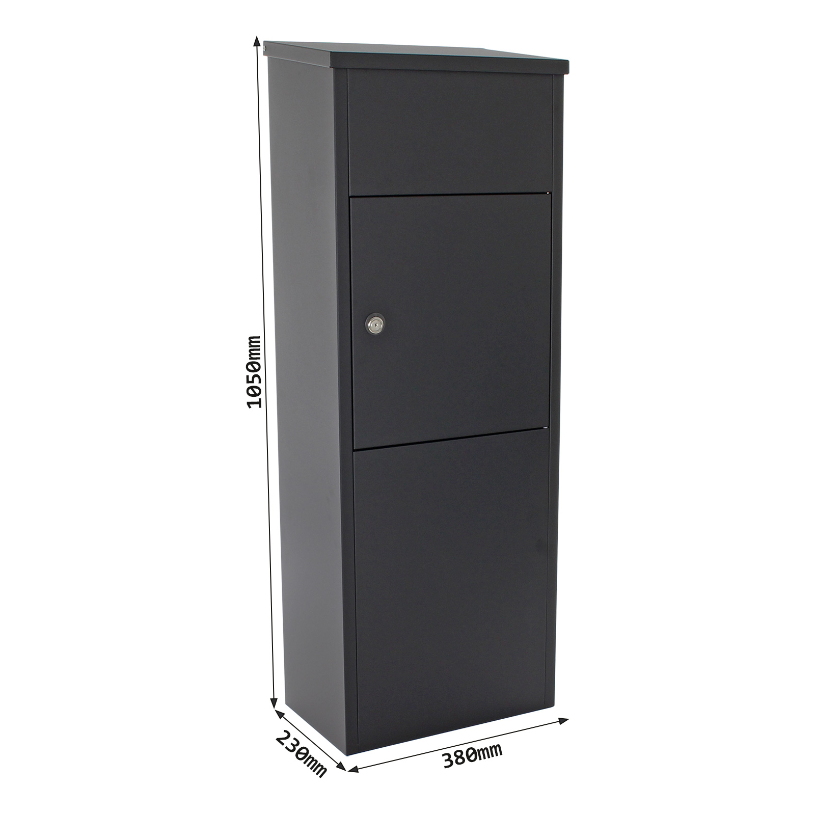 rottner-parcel-keeper-1000-black-t05781_abmessungen1 Rottner Stand Paketbriefkasten Parcel Keeper 1000 schwarz