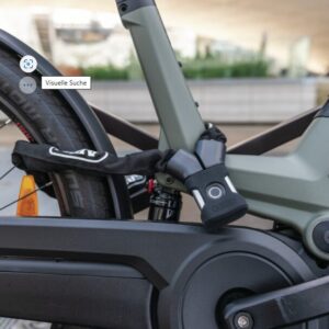 YARDO 7807F/85 black - Fahrradschloss / Kettenschloss ganz ohne Schlüssel mit Fingerprint-Sensor