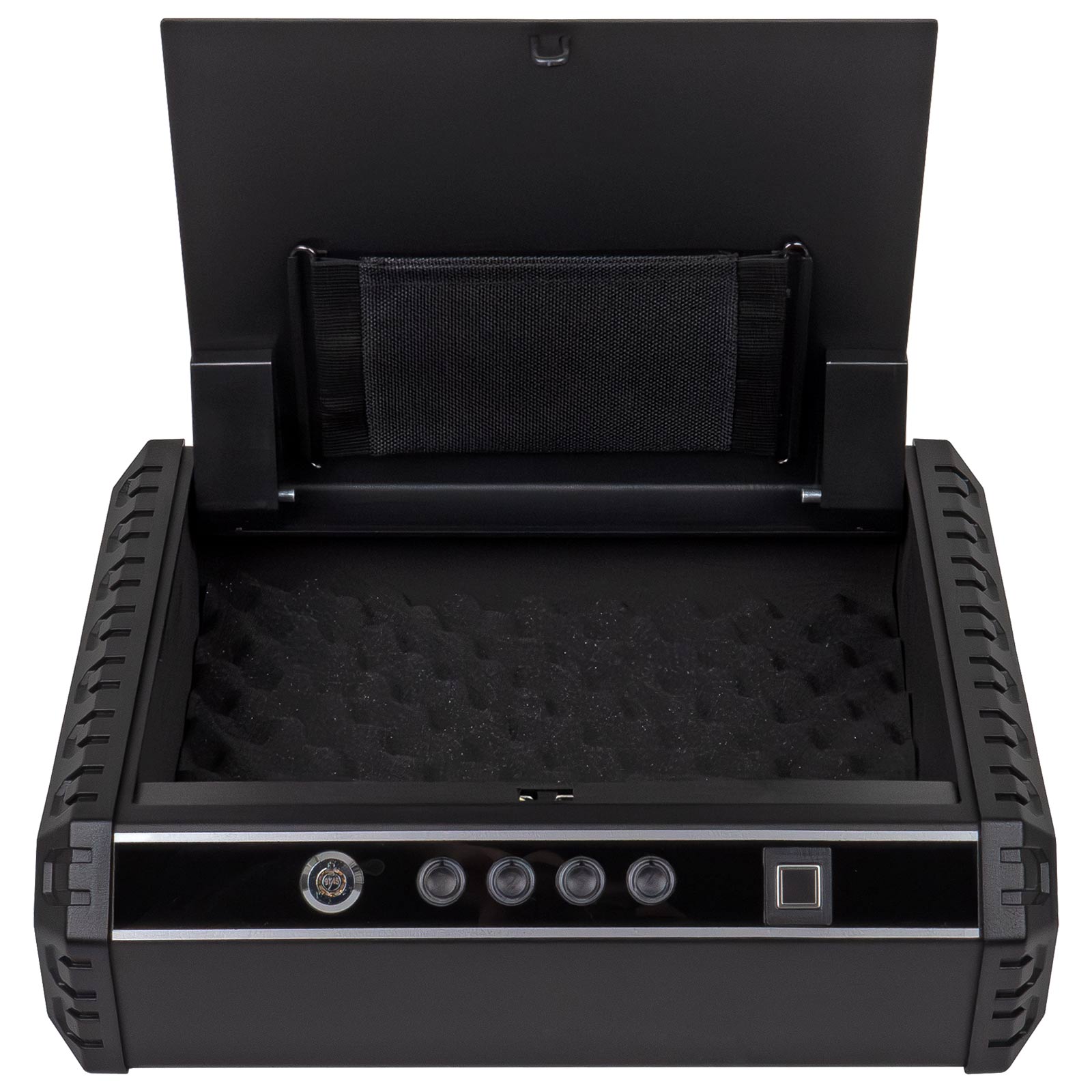 rottner-pistolenkassette-schutzbox-gunmaster-xl-v2-t06182_offen Rottner Pistolenkassette Schutzbox Gunmaster XL Fingerprintschloss schwarz